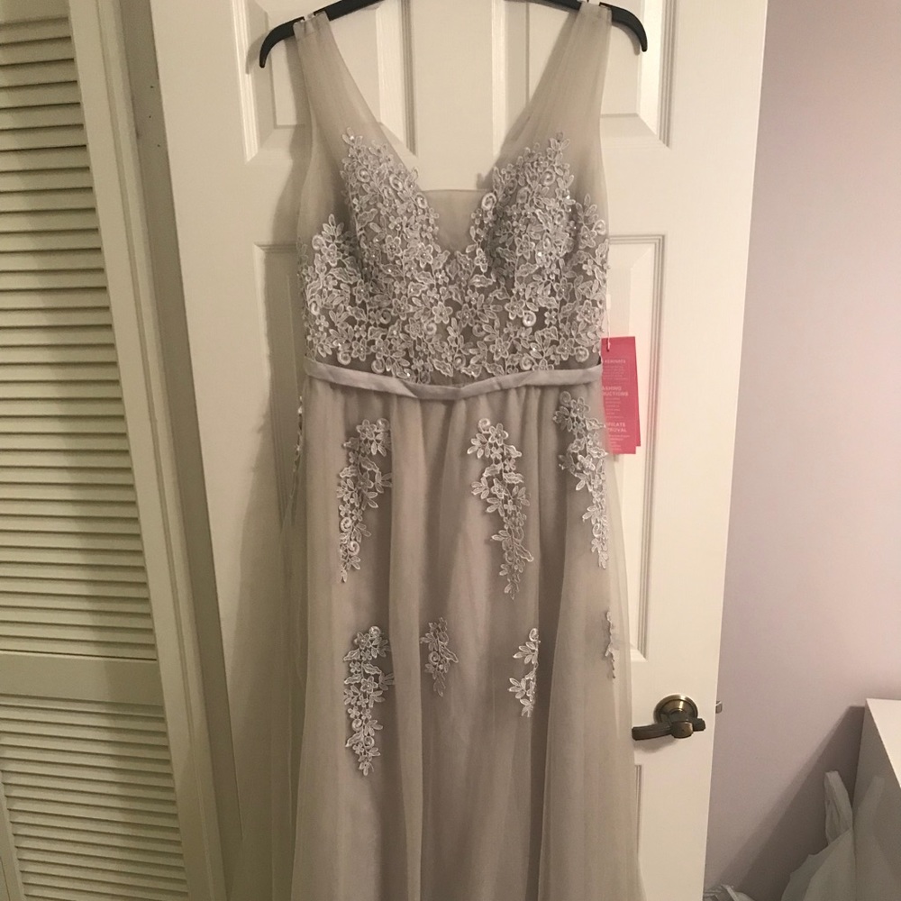 Bridal gown/ formal gown/ prom double v neck
